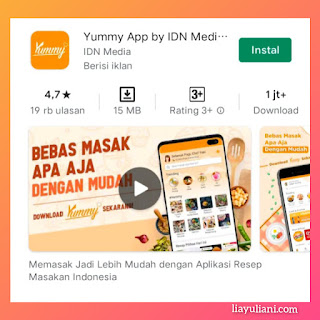 Yummy App via playstore