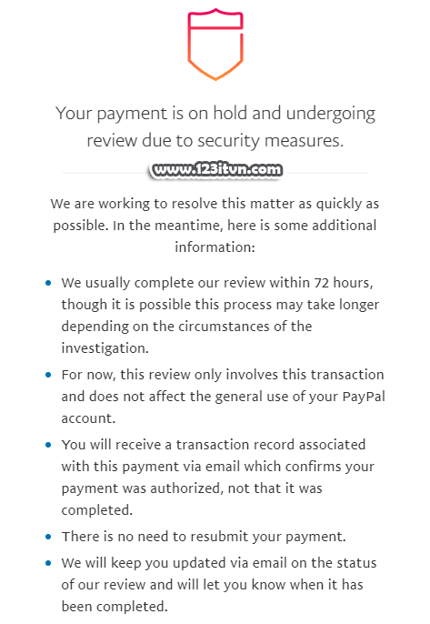 Giao dịch paypal bị tạm giữ và cách xử lý khi on hold