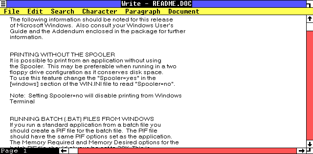 WINDOWS 1.0: Pantalla de Windows 1.0