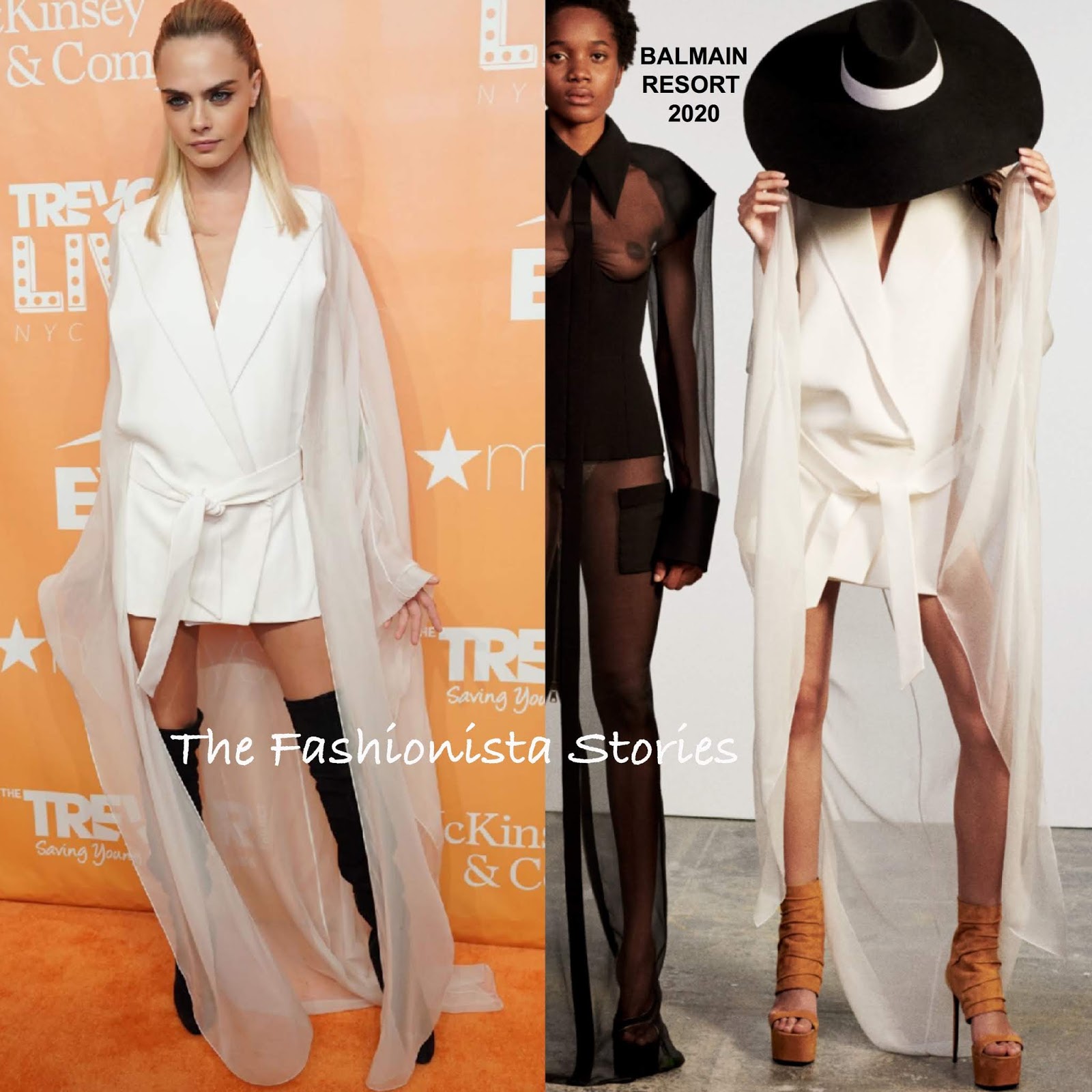 Cara Delevingne in Balamin at the 2019 TrevorLIVE Gala
