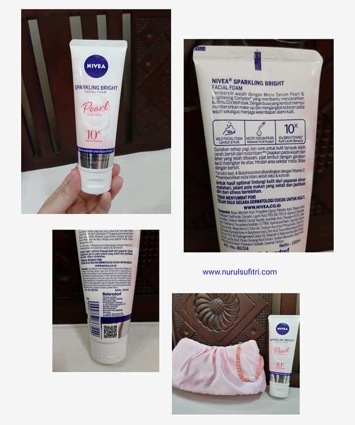 review tips membersihkan wajah agar glowing bagai mutiara dengan nivea sparkling bright facial foam nurul sufitri