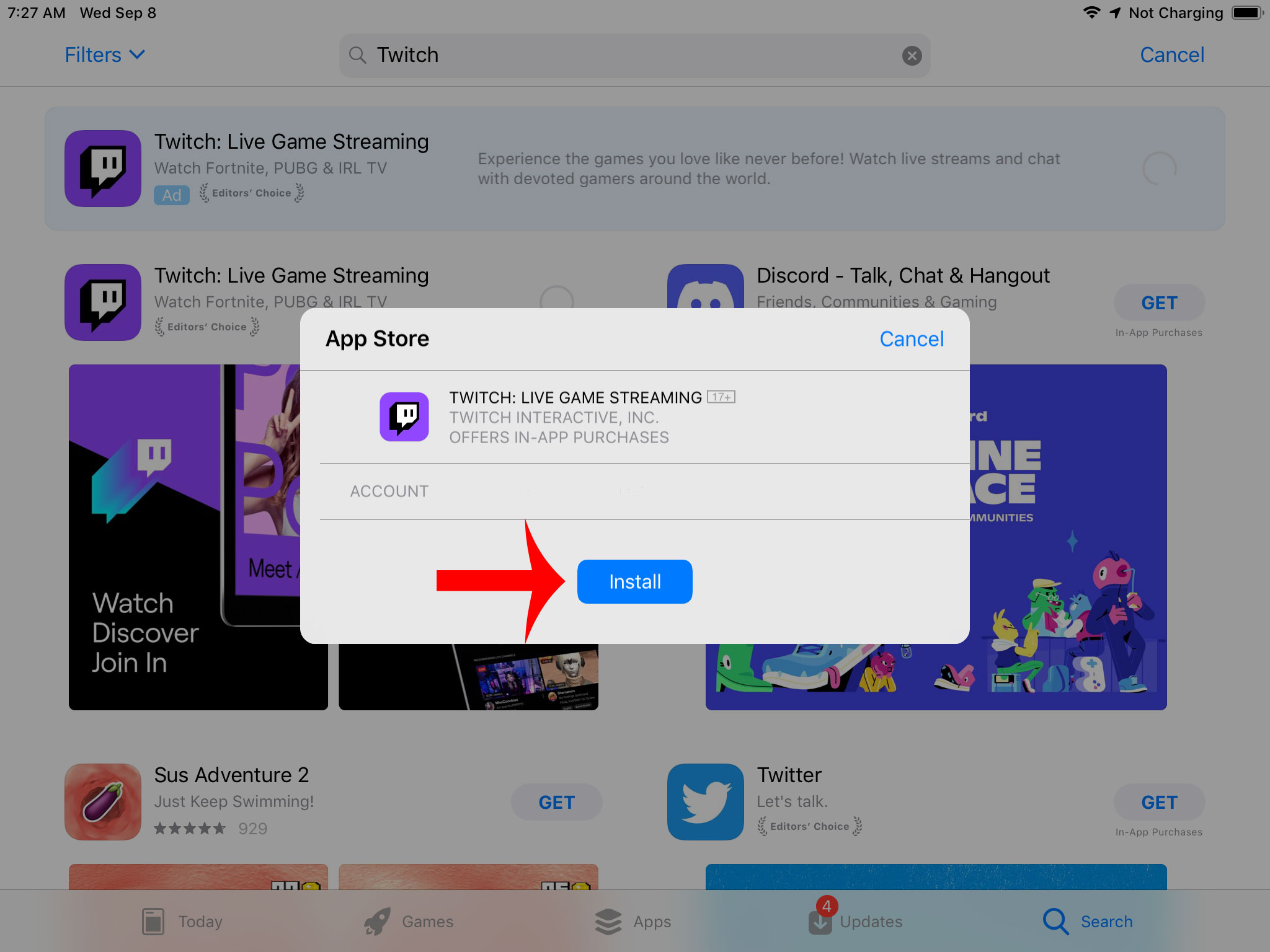 Twitch na App Store