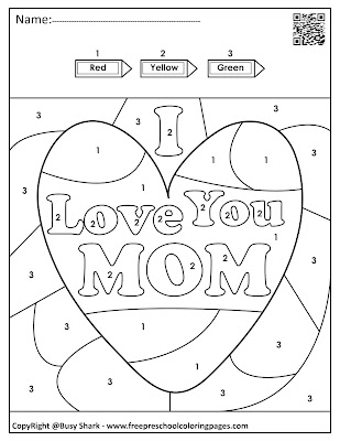 Set of Mother day color by number free pages