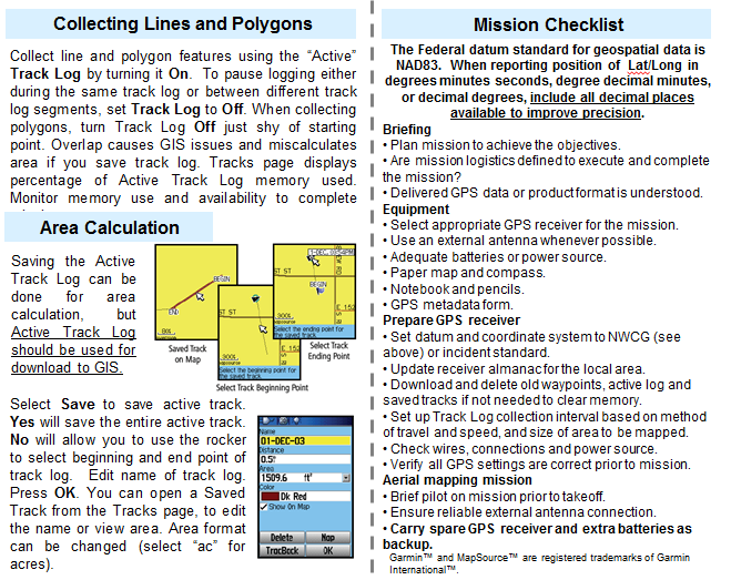 The Spec Ops Blog GPS Free, 8page, pocketsized guide for Garmin