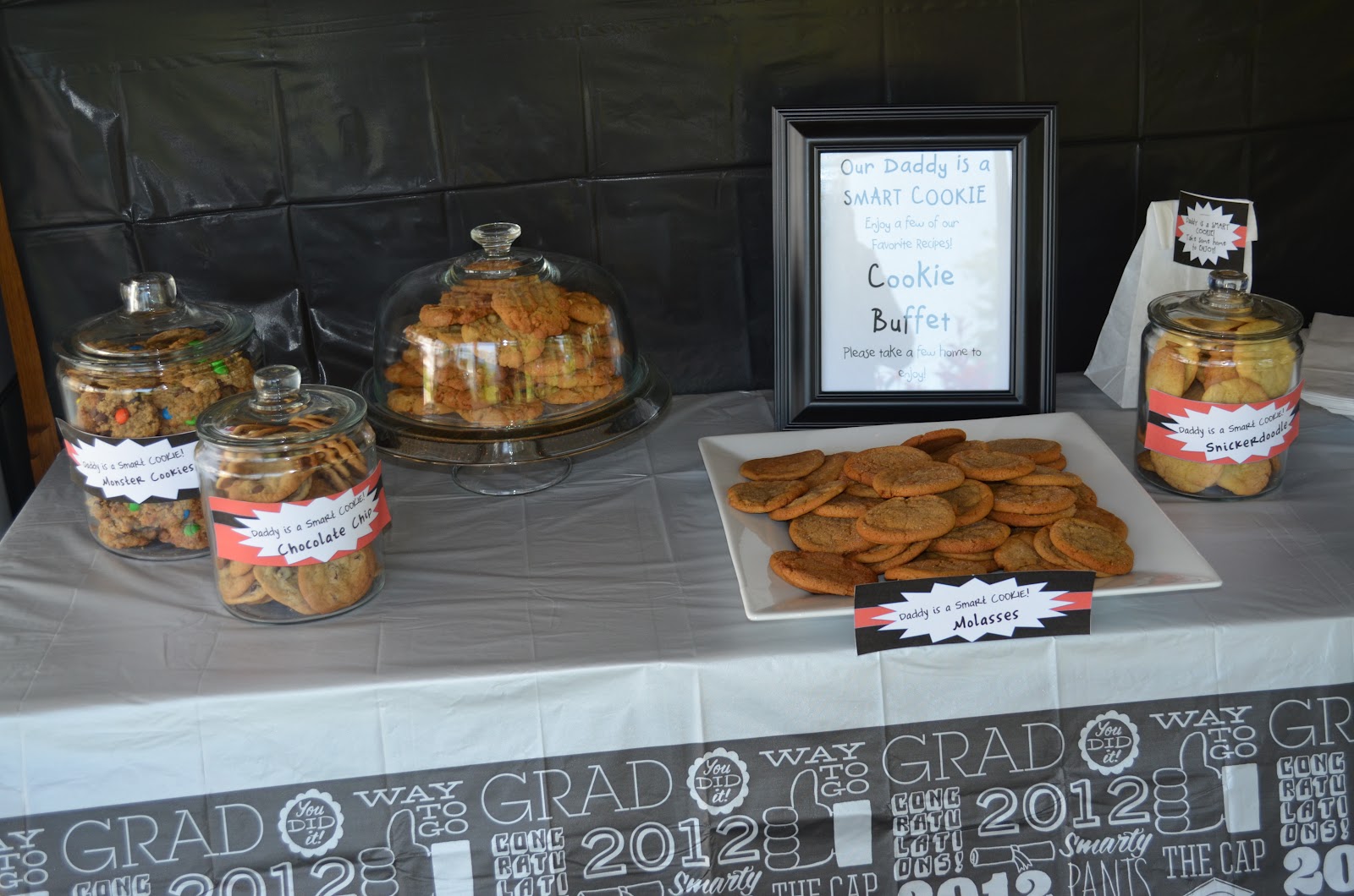 simply FOuR us Graduation Party Cookie Buffet & Gourmet Hot Dog Bar
