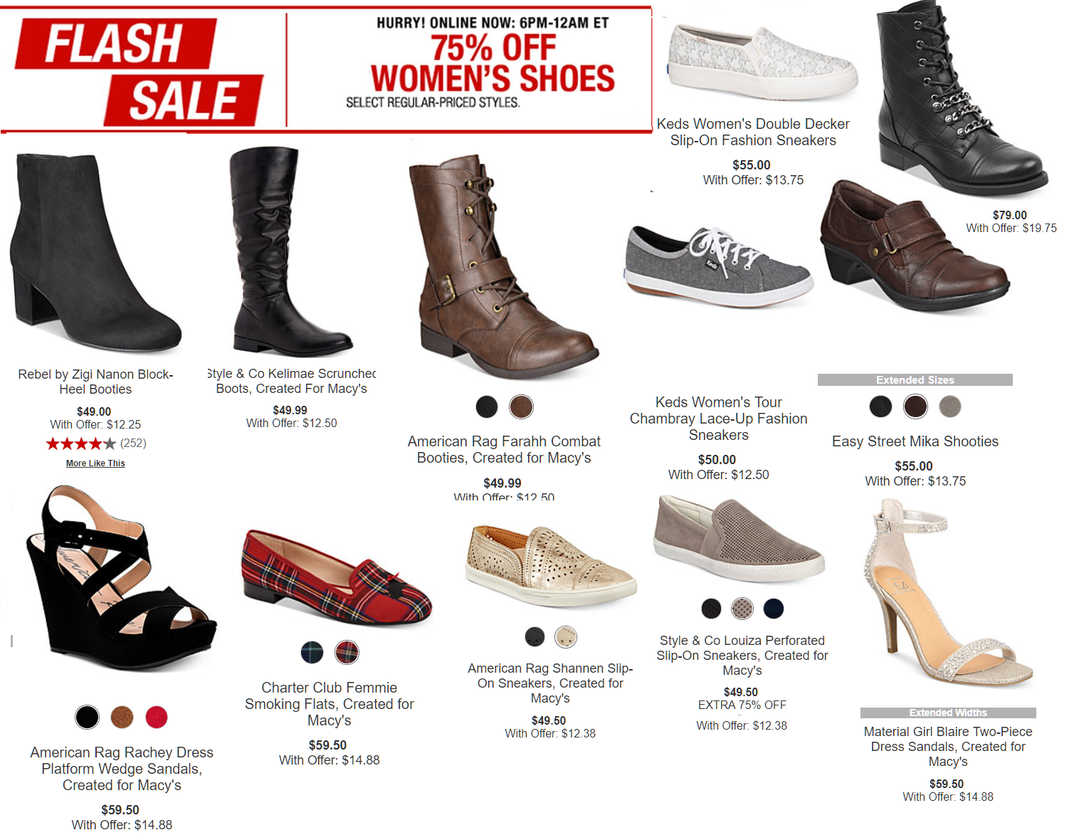 HOT 75% Off Women&#39;s Shoes Macy&#39;s Flash Sale Until Midnight Tonight - Boots $12.25 (Reg $49 ...