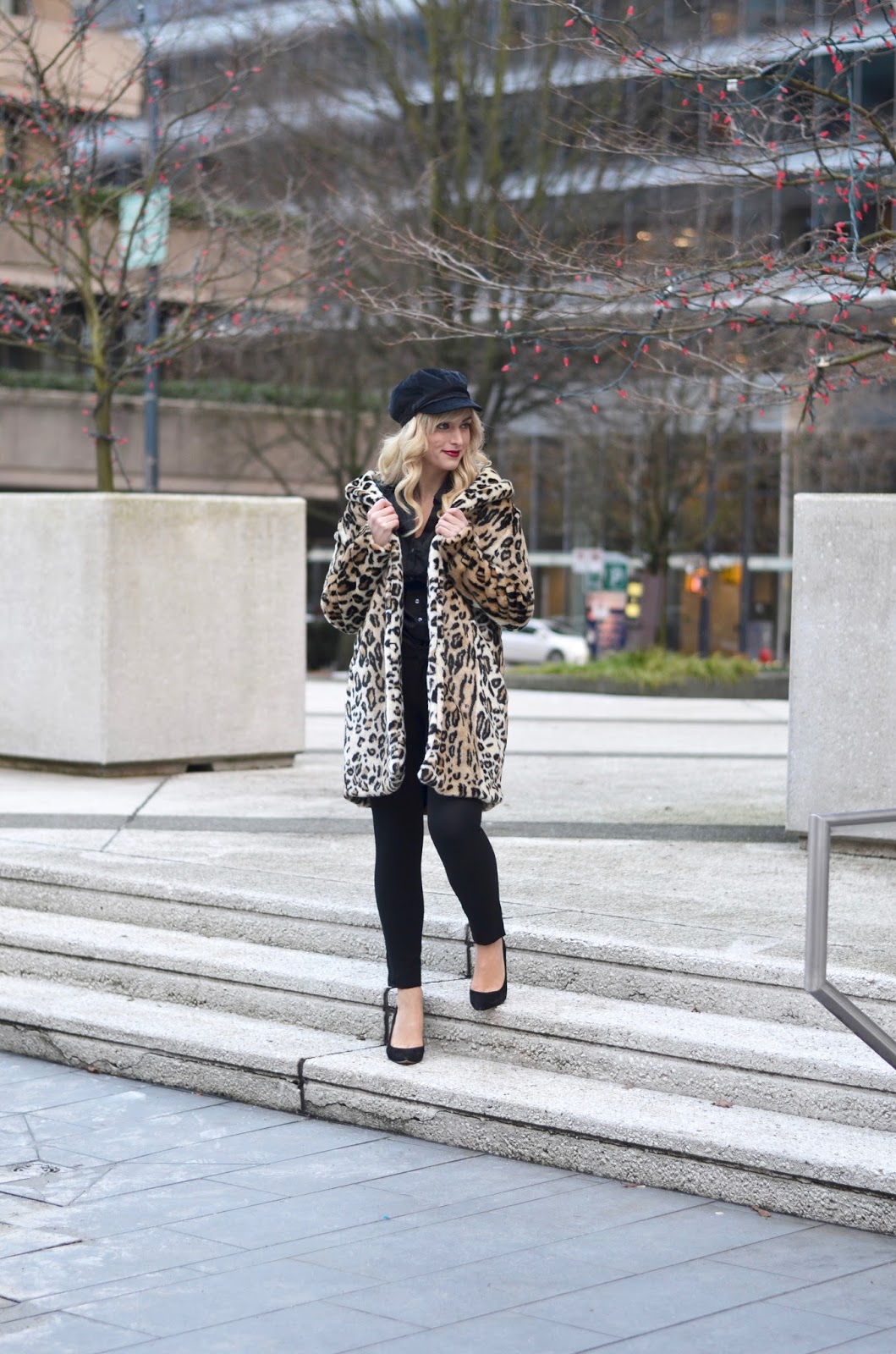 Work Wear Leopard Print Coat