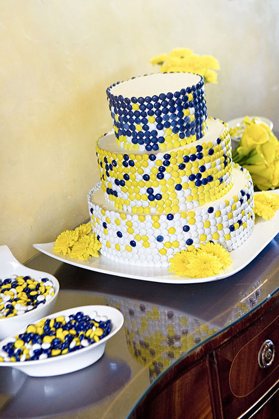 Wedding Cakes Pictures Blue and Yellow Candy Wedding Cake