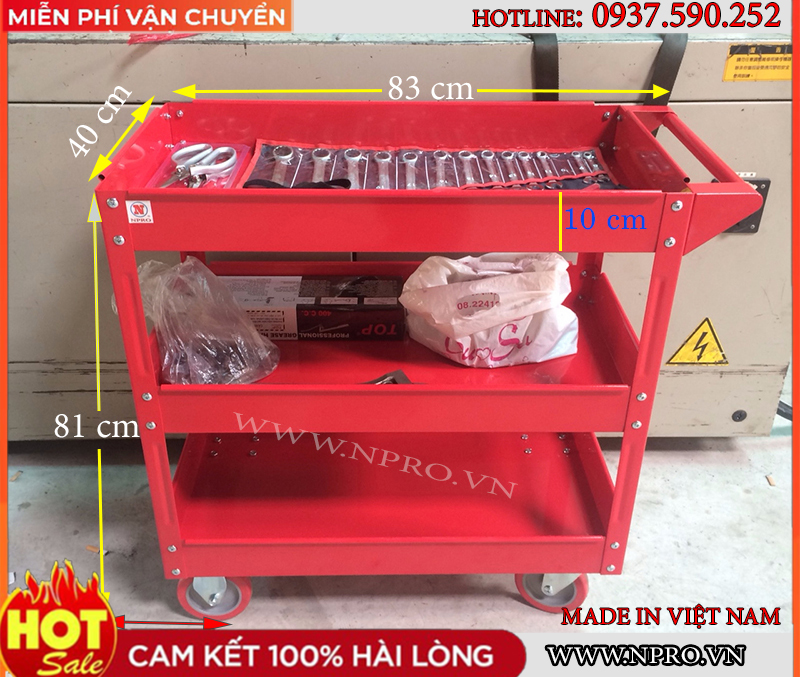 Xe đẩy dụng cụ 3 ngăn Npro Xe đẩy dụng cụ 3 ngăn Npro