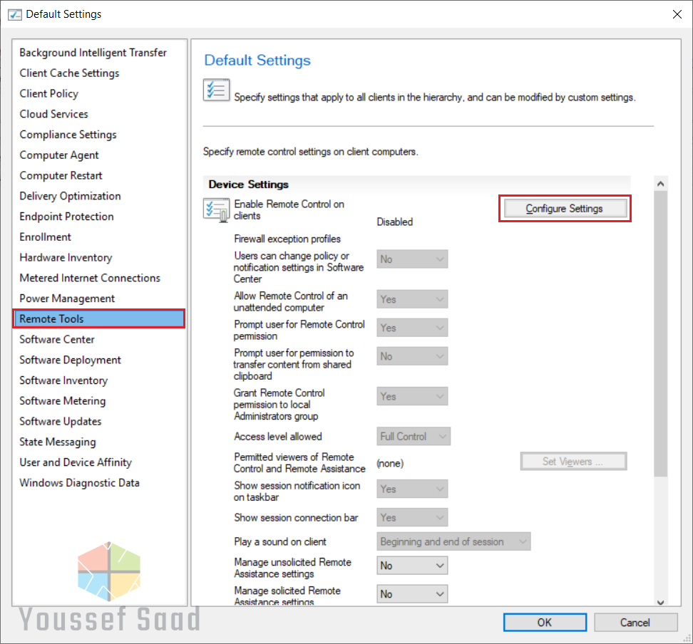 Configuration du contrôle à distance sur SCCM ConfigMgr Youssef