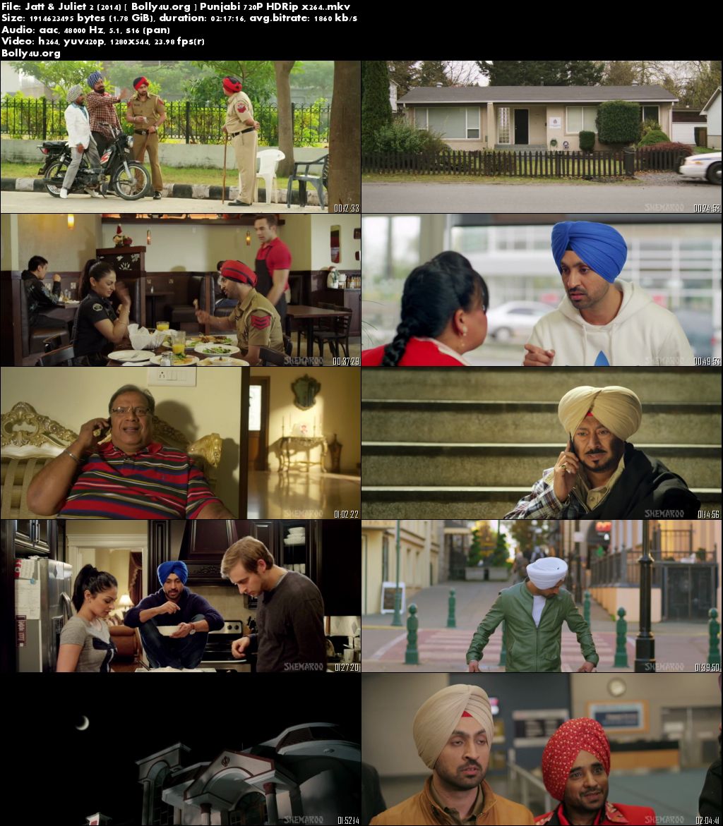 Jatt & Juliet 2 (2014) HDRip 400Mb Punjabi Movie 480p Download