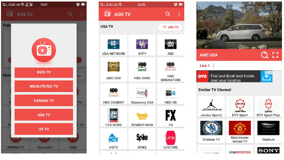 تطبيق AOS TV الإصدار الجديد لمشاهدة القنوات العالمية مجانا