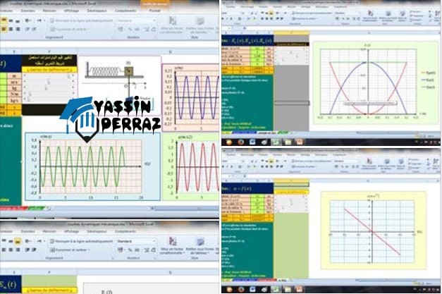 وثيقة excel تضم منحنيات ديناميكية لتطور بعض المقادير الحركية و الطاقية للنواس المرن وثيقة excel تضم منحنيات ديناميكية لتطور بعض المقادير الحركية و الطاقية للنواس المرن