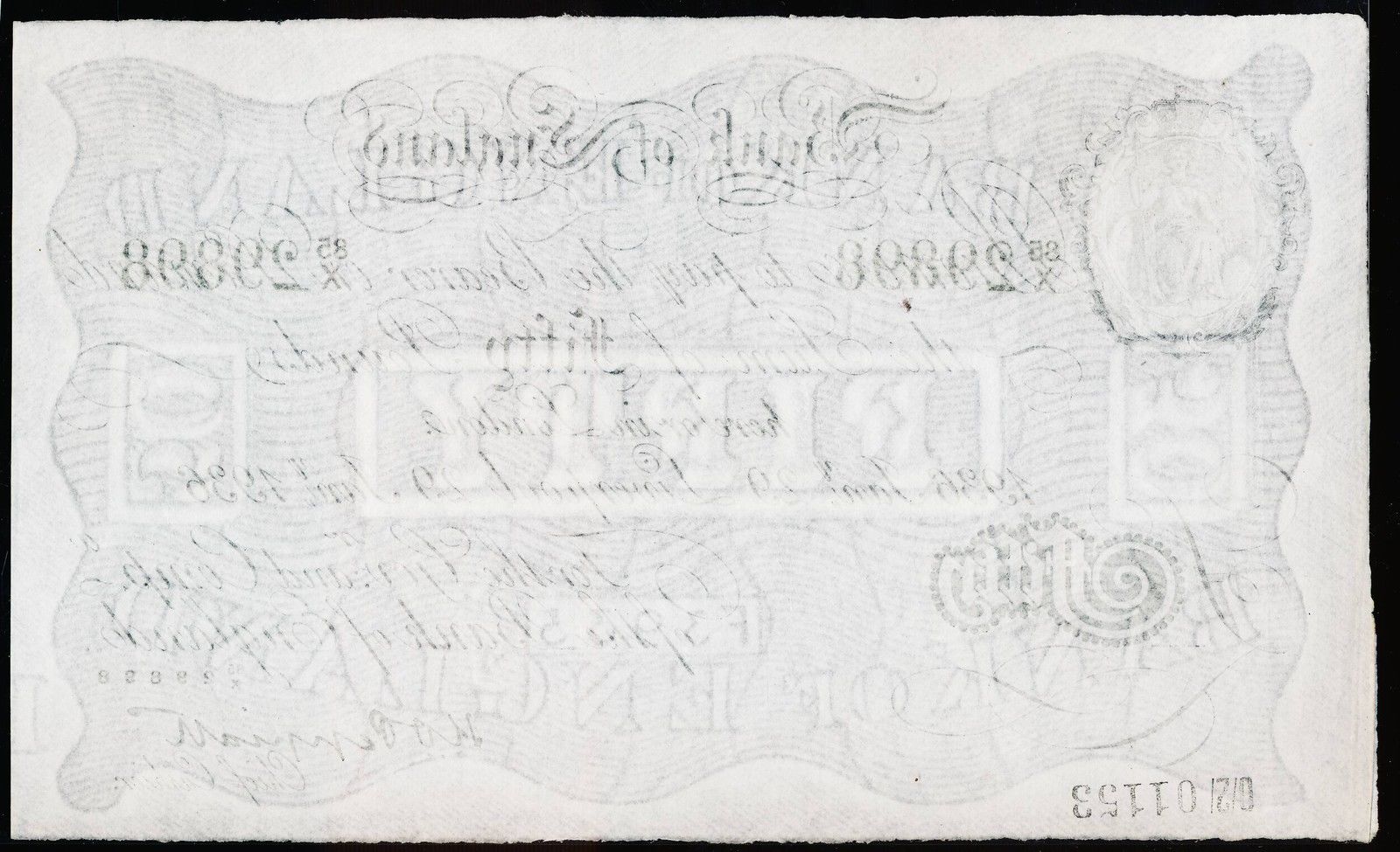 Great Britain 50 Pound Sterling White Note 1936 Bank of EnglandWorld