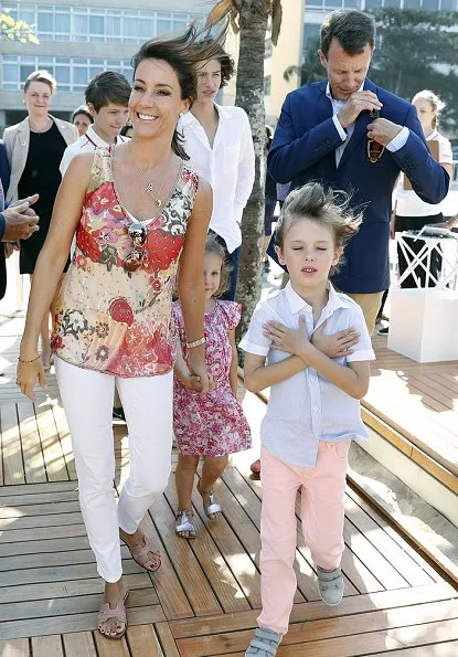 Crown Prince Frederik, Crown Princess Mary, Princess Marie, Prince Joachim, Prince Nikolai, Prince Felix, Prince Henrik, Princess Athena in Rio de Janeiro, Brazil