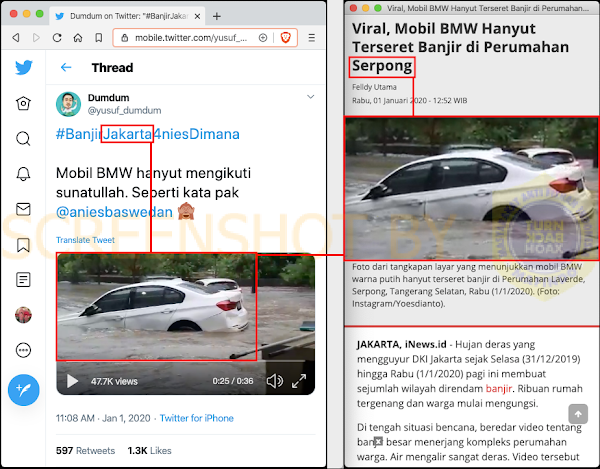 Maksud Hati Ingin Nyinyir Pak Anies, Ternyata Video Banjir Yang Dibagikan Tusuf Dumdum Di Tagerang Banten