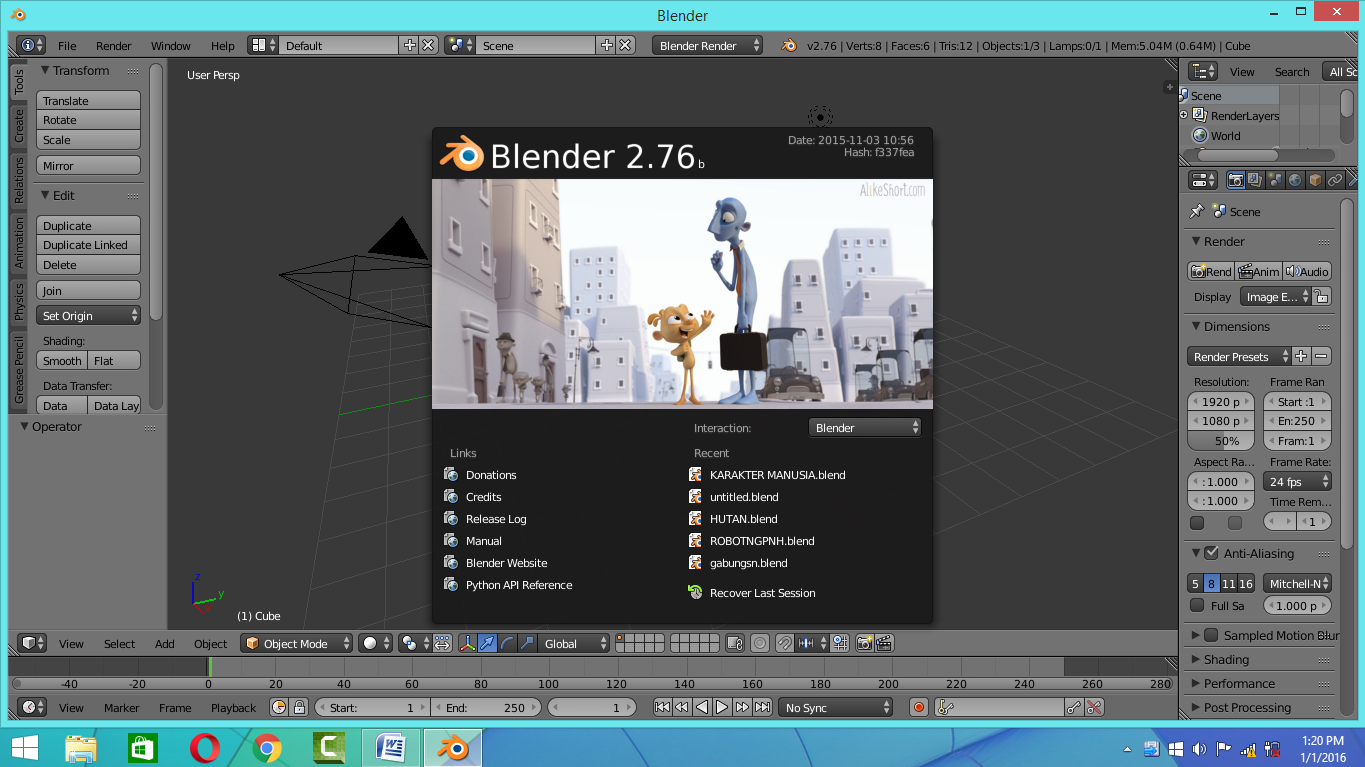CARA MEMBUAT ANIMASI DENGAN SOFTWARE BLENDER CARA MEMBUAT ANIMASI API