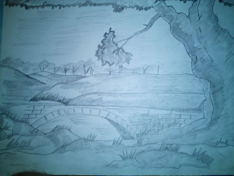 Landscape pencil sketch - Beautiful Frame work