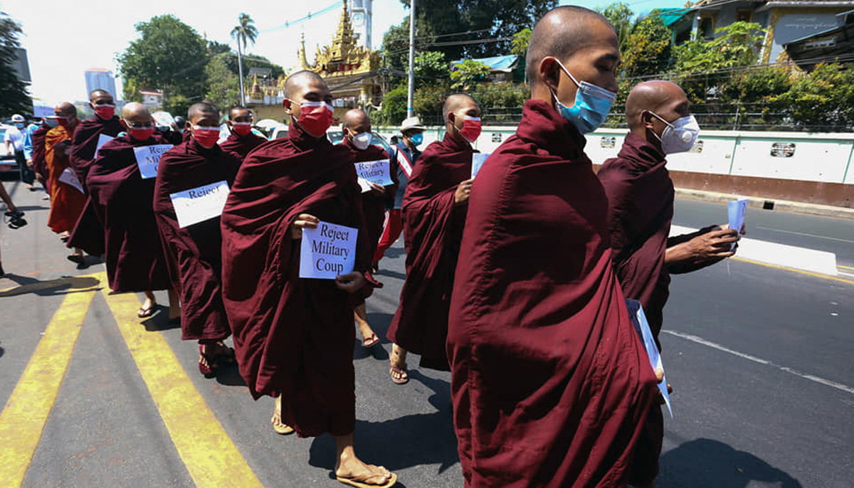 myanmar buddhist monk protest myanmar buddhist monk protest