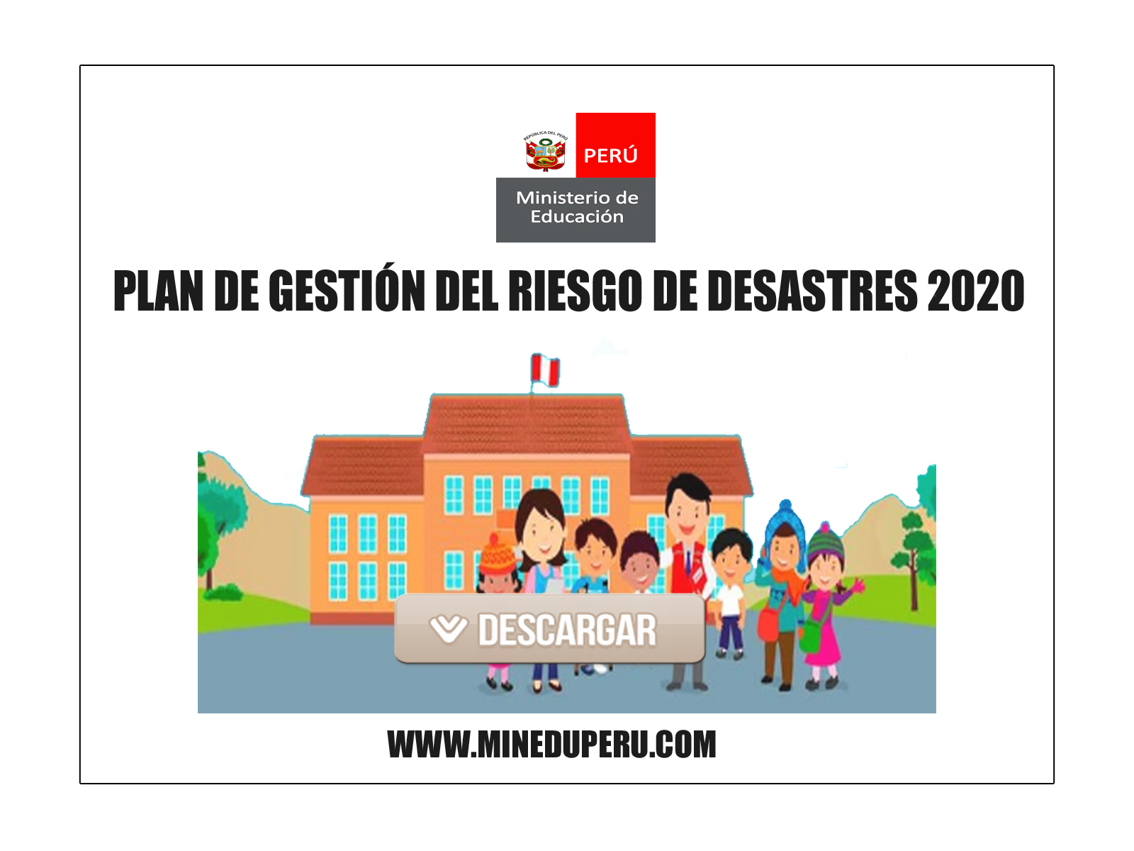 Plan De Gestión Del Riesgo De Desastres 2020 Minedu Materiales