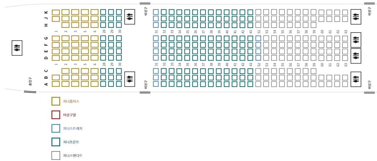 진에어 B777 기종 기내 좌석도