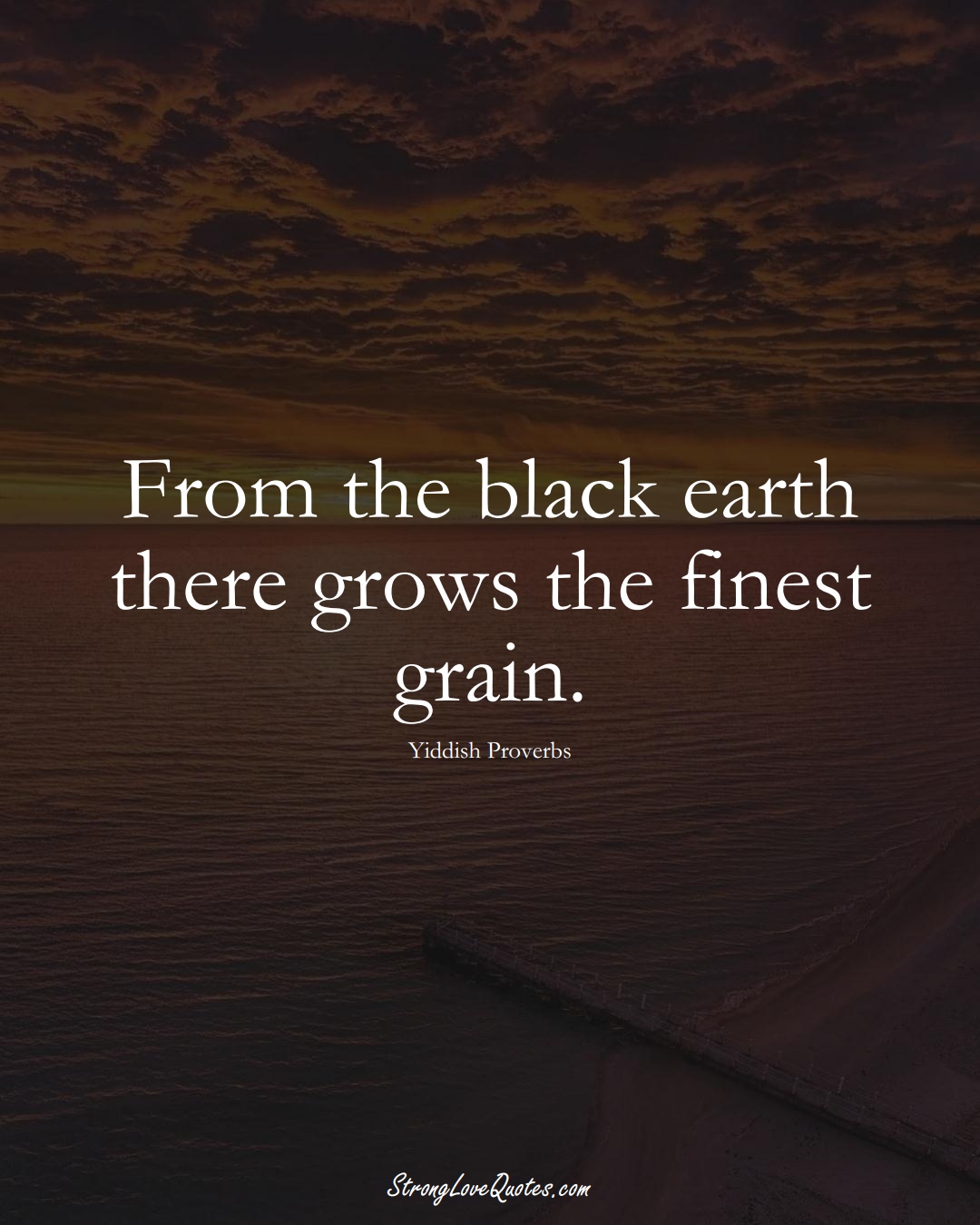 From the black earth there grows the finest grain. (Yiddish Sayings);  #aVarietyofCulturesSayings