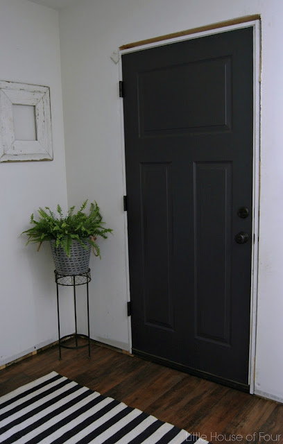 Painted interior doors with Sherwin Williams Iron Ore