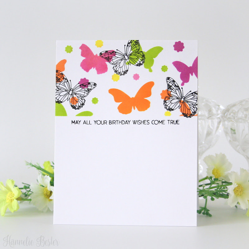 one layer butterfly birthday card - Uniko stamps