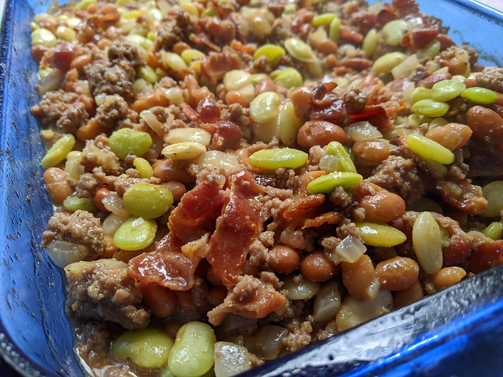 Calico Beans with Beef and Bacon