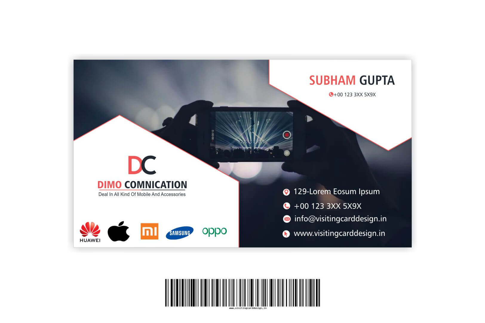 Visiting card designs Printing for Mobile Shop