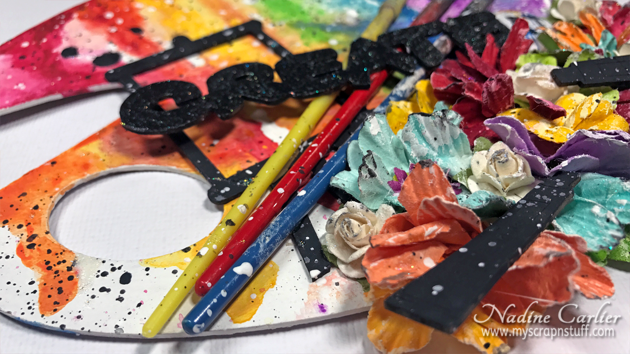 Altered Chipboard Paint Palette Nadine Carlier