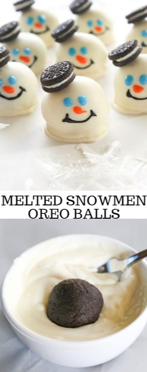 Melted Snowmen Oreo Balls #christmas #snack