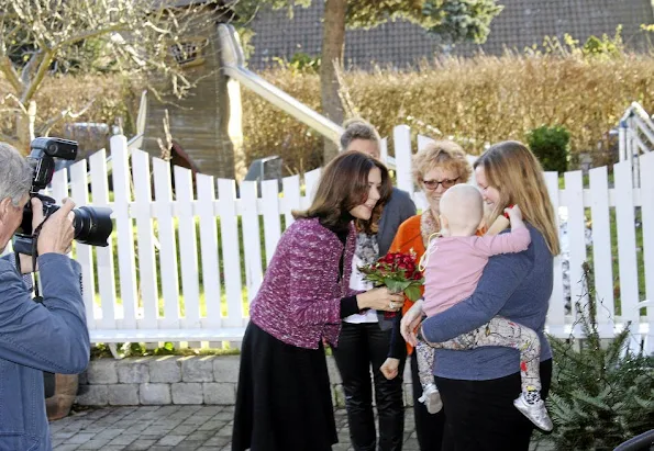 Crown Princess Mary of Denmark visits The Children's House (Kindergarten) Børnehuset SIV