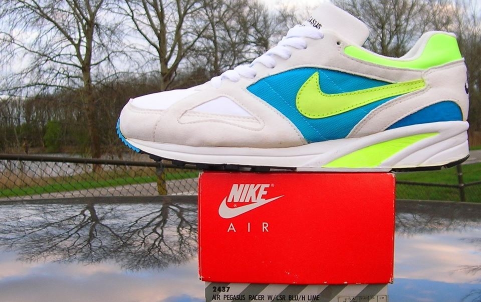 compuesto reloj rebanada 1991 NIKE AIR PEGASUS RACER W/LSR BLU/H LIME