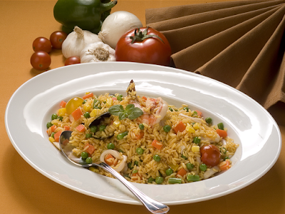 Rice with sea food and vegetables