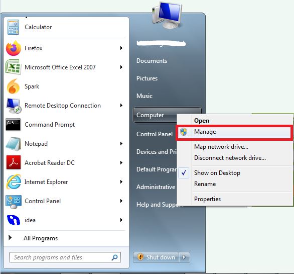 How to open disk management in windows 7