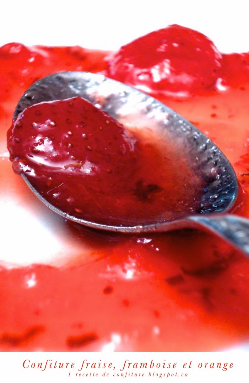 1 recette de confiture Confiture Fraise, Framboise et Orange
