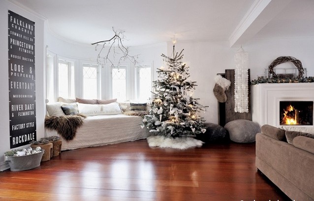 white christmas aesthetic living room