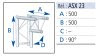 Location :  Réf.: 0393 - Angle 2 départs 90° ASD57ASX23FC triangulaire alu. AD HOC SONO, Alsace, Haut-Rhin, Colmar, Obermorschwihr.