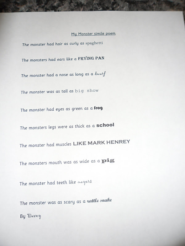 Simile worksheets with answers picture