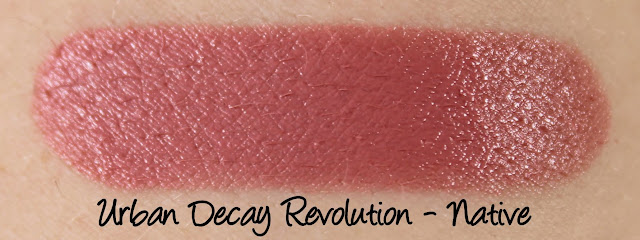 Urban Decay Revolution Lipstick - Native Swatches & Review