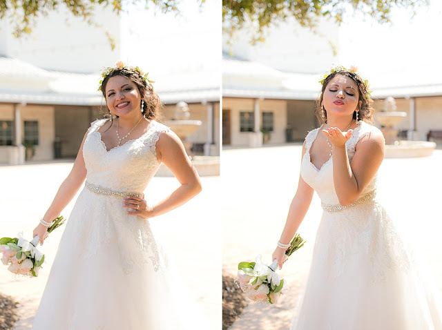 Briscoe Manor Houston Wedding Venue, Lace Scalloped Wedding Dress