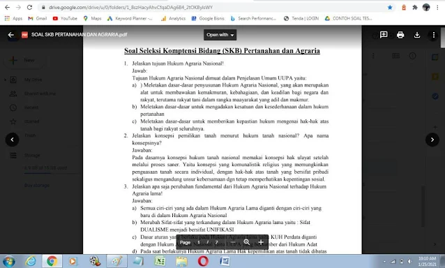 Contoh soal tes P3K Bidang Pertanahan dan Agraria disertai kunci jawaban