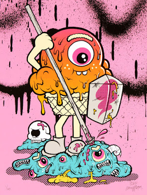 Melty Misfits “St. Michael” Screen Print by Buff Monster