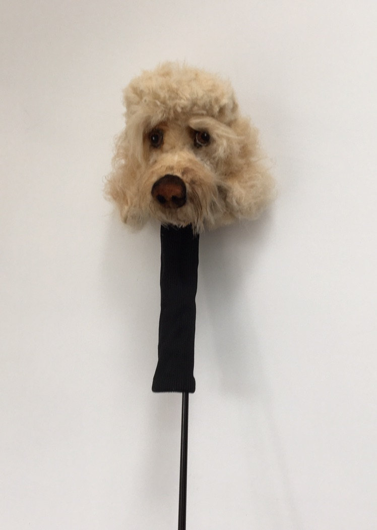 Custom Golf headcovers and puppets Custom golf headcover Goldendoodle