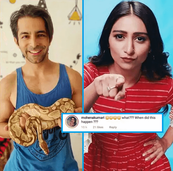 Mohena Singh बुरी तरह घबराई Gaurav Wadhwa को सांप के साथ देखकर Mohena Singh बुरी तरह घबराई Gaurav Wadhwa को सांप के साथ देखकर