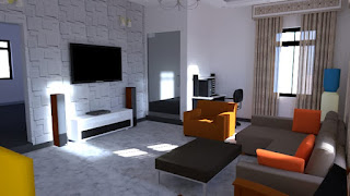 3D design of the interior of 3bedroom bungalow