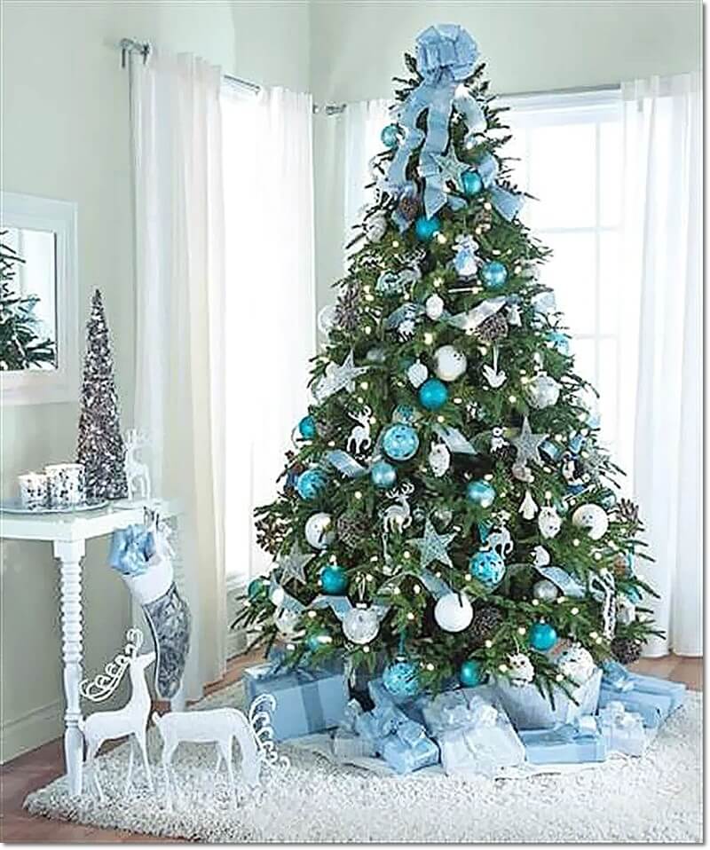 Christmas Tree Decorations, Blue and Silver