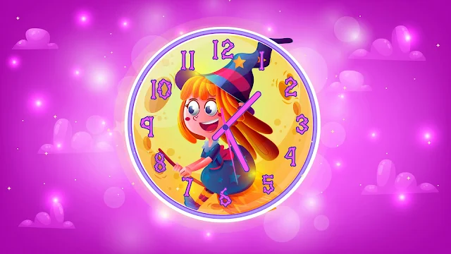 Halloween Little Witch Clock