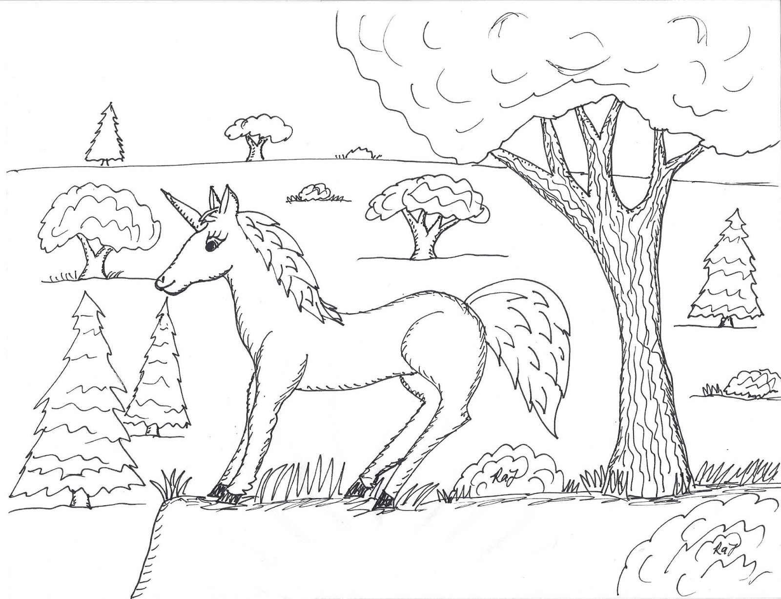 Robin's Great Coloring Pages: Unicorn coloring pages for Young Kids